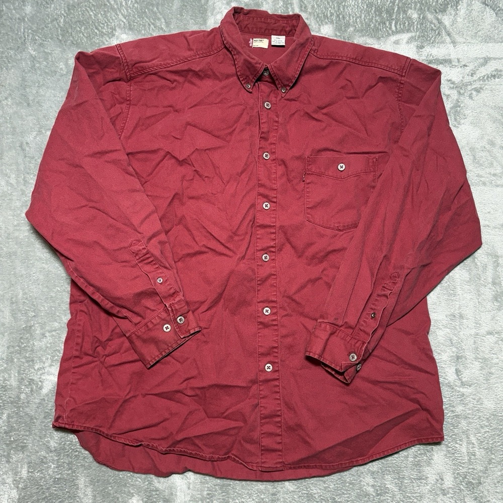 Vintage Levi's Heavy Cotton Canvas Long Sleeve Shirt Button Up Size XL Workwear